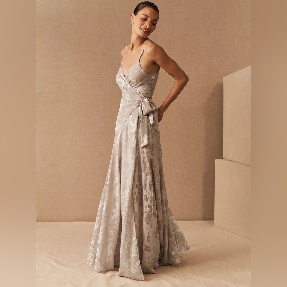 BHLDN Hutch Alden Wrap Dress in Dove Grey Size Small NWOT